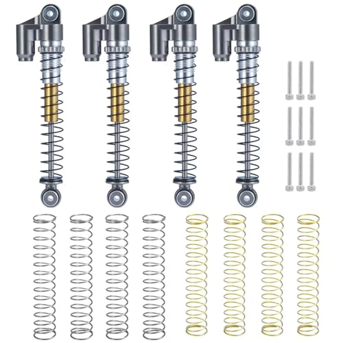 JYYTERD RC Teile Kompatibel Mit Axial Für SCX24 Für JLU Für Gladiator Für Deadbolt 1/24 RC Crawler Auto 4PCS Verlängert Stoßdämpfer Dämpfer 48-27mm(White) von JYYTERD