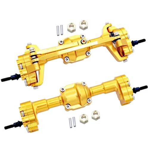 JYYTERD RC Teile Kompatibel Mit FMS Für FCX18 Für FCX24 1/24 RC Auto Teil RC Auto Zubehör Ersatzteile Aluminiumlegierung Vorne Hinterachse(Yellow) von JYYTERD