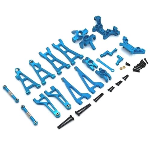 JYYTERD RC Teile Kompatibel Mit HAIBOXING Für HBX 16889A 16890 SG1601 SG1602 Metall-Aufhängungsarm-Lenkbecher-Stoßdämpfer-Set 1/16 RC-Auto-Upgrade-Teile(Blue) von JYYTERD