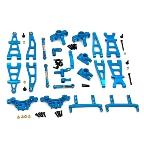 JYYTERD RC Teile Kompatibel Mit KYAMRC G161 G162 G169 1/16 RC Auto Teile Zubehör Metall Lenkung Cup Suspension Arm Shock Tower Link Body Post Kit(Blue) von JYYTERD