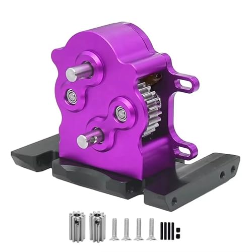 JYYTERD RC Teile Kompatibel Mit LCG Für SCX10 1/10 RC Crawler Autoteile Ersatzzubehör Aluminium Dual Transmission Dig Overdrive Getriebe(Purple) von JYYTERD