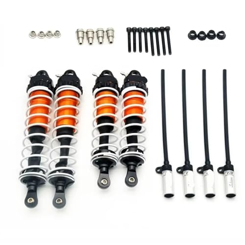 JYYTERD RC Teile Kompatibel Mit Losi Für Mojave Für DBX-07 Für ZD Für Racing 1/7 RC Autoteile Für Wüste Für Buggy Metall 4PCS Stoßdämpfer Dämpfer Kit(Orange A) von JYYTERD