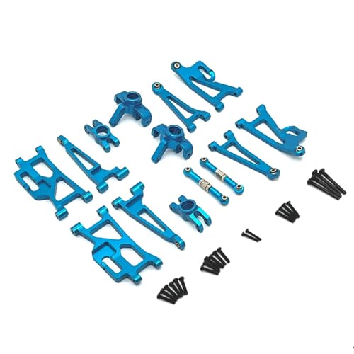 JYYTERD RC Teile Kompatibel Mit MJX 14209 14210 1/14 RC Autoteile Metall Lenkbecher Nabenträger Oben Unten Für Schwingarm-Montagesätze(Blue) von JYYTERD