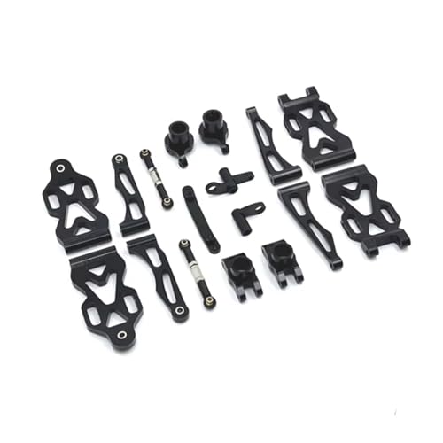 JYYTERD RC Teile Kompatibel Mit SCY 16101 16102 16103 16106 16201 Für JJRC Q130A Q130B Q141 Q117 1/16 RC Autoteile Metall Vorder- Und Hinterarm-Lenkschale(Black) von JYYTERD