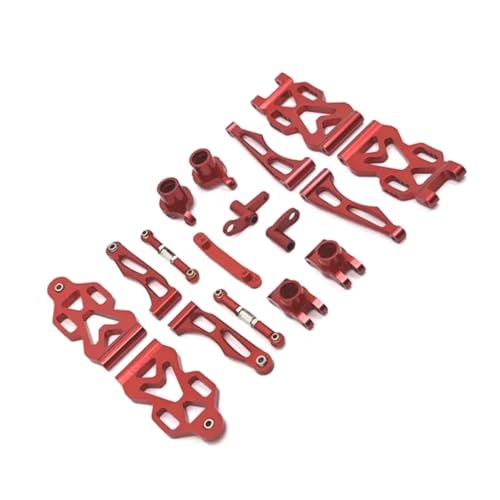 JYYTERD RC Teile Kompatibel Mit SCY Für JJRC 16101 16102 16103 1/16 RC Autoteile Metall Für Schwinge Lenkbecher Pleuel Set(Red) von JYYTERD