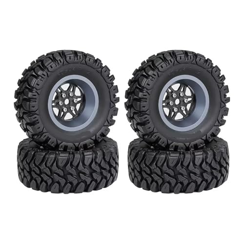 JYYTERD RC Teile Kompatibel Mit TRX4M Für SCX24 AX24 Für FCX24 4 Stücke 62mm 1,2 "Carbon Faser Beadlock Rad Reifen Set Für 1/18 1/24 RC Crawler Auto Teile(J) von JYYTERD