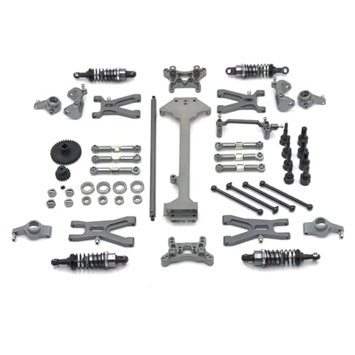 JYYTERD RC Teile Kompatibel Mit WLtoys A949 A959 A969 A979 1/18 RC Auto Modifikation Zubehör Metallteile Kit Antriebswelle Stoßdämpfer Verbindungsstange(Gray) von JYYTERD