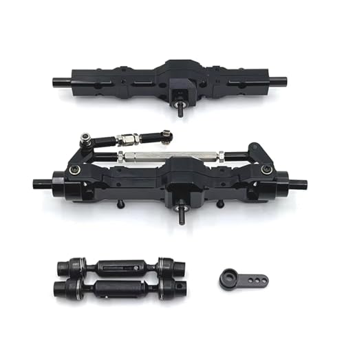 JYYTERD RC Teile Kompatibel Mit WPL C74 C14 C24 C34 C54 B14 B24 1/10 1/16 RC Autoteile Zubehör Metall Vorderachse Und Antriebswelle Servoarm Set(Black) von JYYTERD