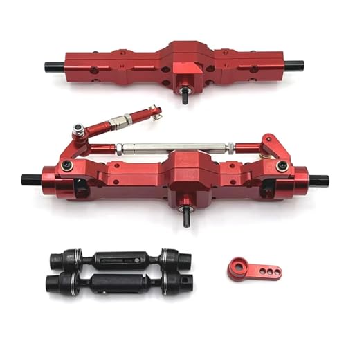 JYYTERD RC Teile Kompatibel Mit WPL C74 C14 C24 C34 C54 B14 B24 1/10 1/16 RC Autoteile Zubehör Metall Vorderachse Und Antriebswelle Servoarm Set(Red) von JYYTERD