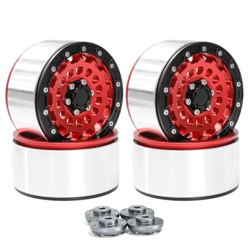 JYYTERD RC Upgrade Zubehör Für Axial Für Scx10 Für Wraith Rr10 Für Capra Für Trx4 Yk4082 1/8 1/10 4 Stücke 2.6 "Metall Beadlock Felge Rad Hub 12mm 17mm(Red) von JYYTERD