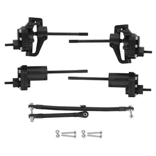 JYYTERD RC Upgrade Zubehör Für Axial Für Scx10 II 90046 1/10 AR44 Achse Metall Vorne Und Hinten Portal Achse Set RC Crawler Auto Upgrades Teile Zubehör(Black) von JYYTERD