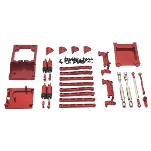 JYYTERD RC Upgrade Zubehör Für MN168 MN78 1/12 Metall Für Chassis Link Stange Zugstange Montieren Öl Stoßdämpfer Antriebswelle Strahl Kit RC Auto Upgrade Teile Zubehör(Red) von JYYTERD