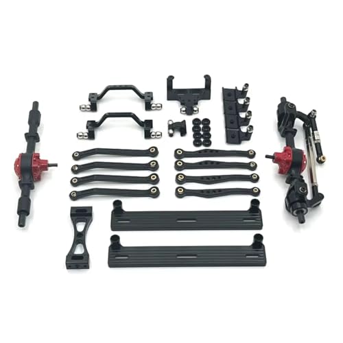 JYYTERD RC Upgrade Zubehör Für WPL Für C64 C64-1 1/16 Metall Vorder- Und Hinterachse Für Chassis Link Stange Zugstange Montieren Seite Pedal Shock Mount Set RC Auto Upgrade Teile(Black) von JYYTERD