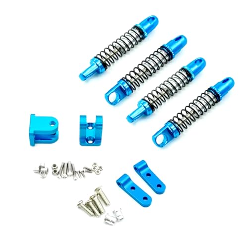 JYYTERD RC Upgrade Zubehör Für WPL Für D12 D42 Metall Vorne Hinten Stoßdämpfer Dämpfer Mit Halterung Befestigt Für Sitz RC Auto Upgrades Teile Zubehör(4pcs Blue) von JYYTERD