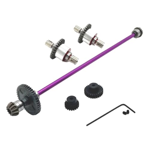 JYYTERD RC Upgrade Zubehör Für Wltoys Für 124016 124017 124019 124007 124008 Für RIaarIo Für AM-X12 1/12Metal Differential Und Zentrale Antriebswelle Montage Upgrade Teile(Purple) von JYYTERD