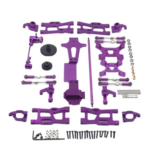 JYYTERD RC Upgrade Zubehör Für Wltoys Für 144001 144002 144010 1/14 Metall Upgrade Teile Kits Für Schaukel Arm Link Stange Lenkung Block RC Auto Zubehör(Purple) von JYYTERD