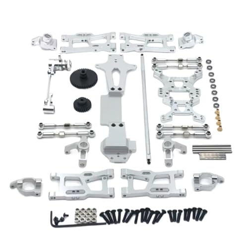 JYYTERD RC Upgrade Zubehör Für Wltoys Für 144001 144002 144010 1/14 Metall Upgrade Teile Kits Für Schaukel Arm Link Stange Lenkung Block RC Auto Zubehör(Silver) von JYYTERD