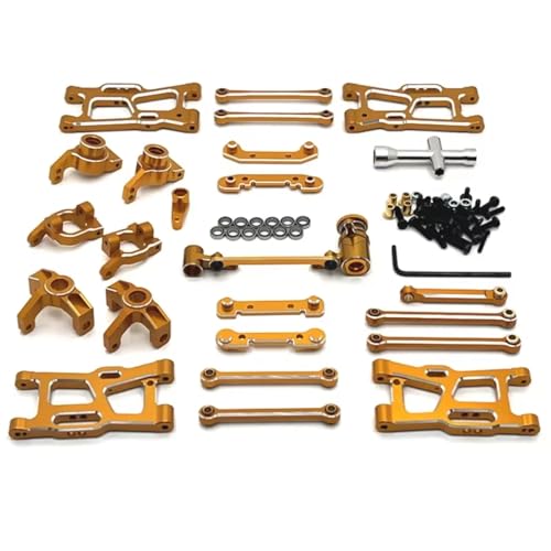 JYYTERD RC Upgrade Zubehör Für Wltoys Für 144001 144010 124007 124008 124017 124018 124019 Metall Suspension Arm Lenkung Tasse Hub Carrier Link Stange Upgrade Teile(Yellow) von JYYTERD