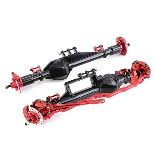 JYYTERD RC Vorder Hinter Achse Kompatibel Mit Axial RBX10 Für Ryft 1/10 RC Crawler Auto Metall Vorder- Und Hinterachse Upgrade Ersatzteile Zubehör(Red,Rear Front Axle) von JYYTERD