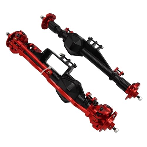 JYYTERD RC Vorder Hinter Achse Kompatibel Mit Axial RBX10 Für Ryft Metal Vorder- Und Hinterachsenbaugruppen 1/10 RC Offroad-Upgradezubehör(Red,Rear Front Axle) von JYYTERD