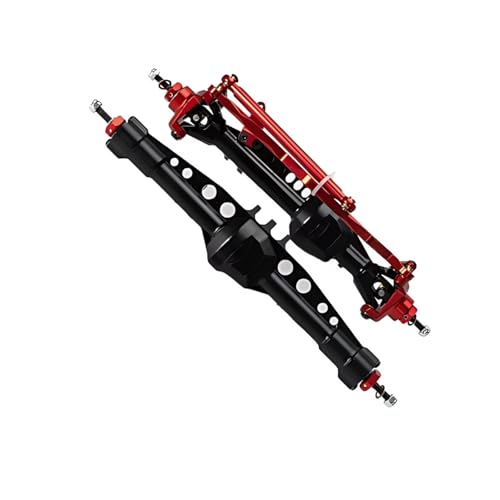 JYYTERD RC Vorder Hinter Achse Kompatibel Mit Axial SCX10 1/10 RC Auto-Ersatzteil, Aluminiumlegierung, Vorder- Und Hinterachse, RC-Upgrade-Teilezubehör(Red) von JYYTERD