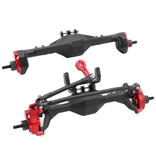 JYYTERD RC Vorder Hinter Achse Kompatibel Mit Axial SCX10 II 90046 Für RGT 86100, CNC-gefräste, Integrierte Portalachse Vorne Und Hinten, 1/10 RC-Crawler-Auto-Upgrade-Teile(Red) von JYYTERD