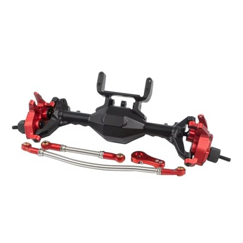 JYYTERD RC Vorder Hinter Achse Kompatibel Mit Axial SCX10 II 90046 Für RGT 86100 Für Redcat GEN8, Aluminium, Integrierte Vorder- Und Hinterportalachse, 1/10 RC Crawler Car(Red,Front Axle) von JYYTERD