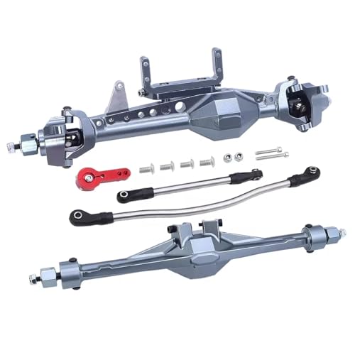 JYYTERD RC Vorder Hinter Achse Kompatibel Mit Axial SCX10 III AXI03007 1/10 RC Crawler Autoachsen-Upgradeteile CNC-Metall-Vorder- Und Hinterachsensatz(Gray,Rear and Front) von JYYTERD