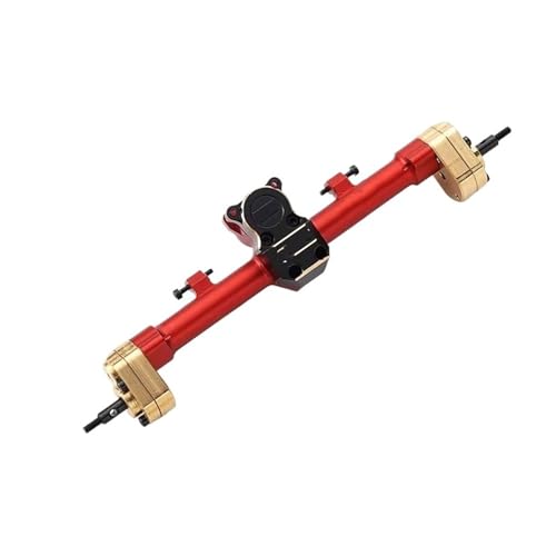 JYYTERD RC Vorder Hinter Achse Kompatibel Mit Axial SCX24 90081 C10 AXl00002 1/24 Fernbedienung Auto Upgrade Teil CNC Metall Vorder- Und Hinterachse(Red,Rear Axle) von JYYTERD