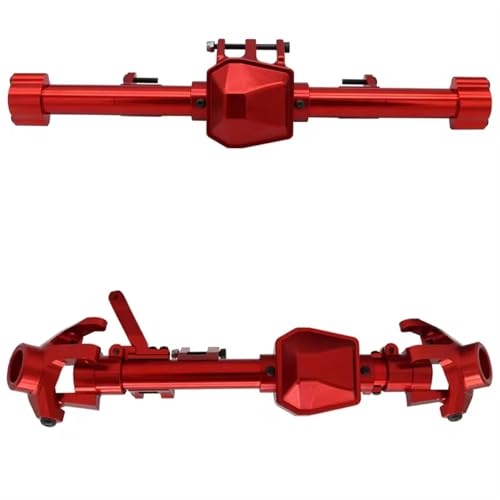 JYYTERD RC Vorder Hinter Achse Kompatibel Mit Axial SCX6 Für JLU Für Wrangler Für FACSNY CNC-Aluminiumlegierung Vorder-/Hinterachsgehäuse Für 1/6 RC Crawler Car Upgrade-Teile(Red,Rear and Front) von JYYTERD