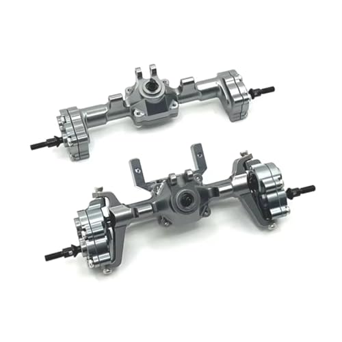 JYYTERD RC Vorder Hinter Achse Kompatibel Mit FMS FCX24 1/24 RC Auto Metallportalachse Vorder- Und Hinterachse Upgrade Teile Zubehör(Gray,Rear Front Axle) von JYYTERD