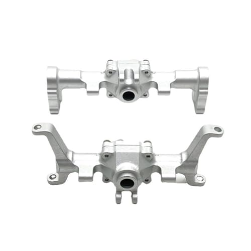 JYYTERD RC Vorder Hinter Achse Kompatibel Mit FMS FCX24 Für Xiaoqi 1/24 Fernbedienungsauto, Upgrade Aus Aluminiumlegierung, CNC-Prozess, Vorder- Und Hinterachsbaugruppe, Schalenteile(Silver) von JYYTERD