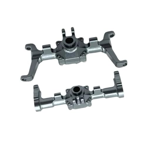 JYYTERD RC Vorder Hinter Achse Kompatibel Mit FMS FCX24 Für Xiaoqi 1/24 Fernbedienungsauto-Ersatzteile, Metall-Upgrade, Modifiziertes CNC-Vorder- Und Hinterachsgehäuse(Gray) von JYYTERD