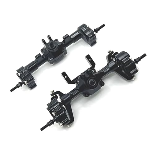 JYYTERD RC Vorder Hinter Achse Kompatibel Mit FMS FCX24 Für Xiaoqi Für Crusher K5 1/24 RC Auto Metall Vorder- Und Hinterachse Kit Upgrade Zubehör(Black) von JYYTERD