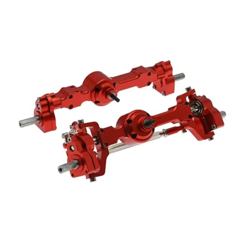 JYYTERD RC Vorder Hinter Achse Kompatibel Mit MN MN99S MN98 D90 D91 D99 D99S MN90 1/12 RC Auto-Upgrade-Teile CNC Metall Vorne Hinten Portalachse(Red) von JYYTERD