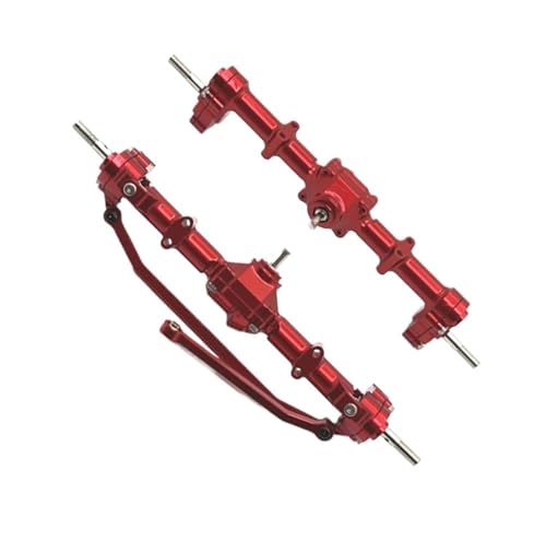 JYYTERD RC Vorder Hinter Achse Kompatibel Mit MN168 Metall-Portalachse Vorne Und Hinten, 12 Mm Radsechskantadapter, 1/12 RC-Auto-Upgrade-Teilezubehör(Red) von JYYTERD