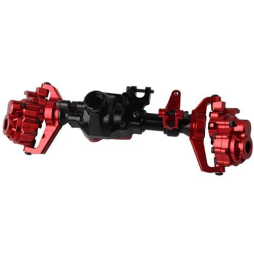 JYYTERD RC Vorder Hinter Achse Kompatibel Mit TRX-4 TRX6 Aluminiumlegierung Vorder- Und Hinterportalachsengehäuse 1/10 RC Crawler Auto Upgrade Teile Zubehör(Red,Front Axle) von JYYTERD