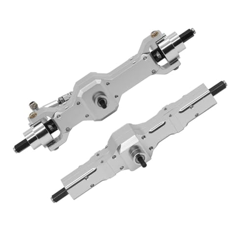 JYYTERD RC Vorder Hinter Achse Kompatibel Mit WPL C14 C24 B14 B24 B16 B36 Für Feiyu Metall Vorder- Und Hinterachse Montagesatz RC Auto Update Teile Zubehör(Silver) von JYYTERD