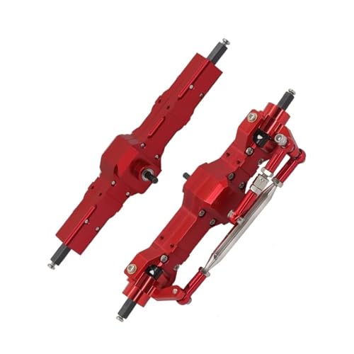 JYYTERD RC Vorder Hinter Achse Kompatibel Mit WPL C14 C24 B14 B24 B16 B36 Für Feiyu RC-Auto-Update-Teile, Metall-Vorder- Und Hinterachsen-Montagesatz(Red) von JYYTERD