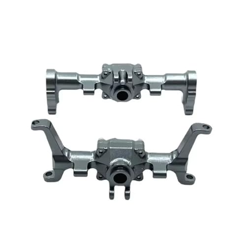 JYYTERD RC Vorder Hinter Achse Kompatibel Mit Xiaoqi Für FMS FCX24 1/24 Fernbedienungsauto-Ersatzteile, Upgrade Aus Aluminiumlegierung, Modifiziertes CNC-Vorder- Und Hinterachsgehäuse(Gray) von JYYTERD