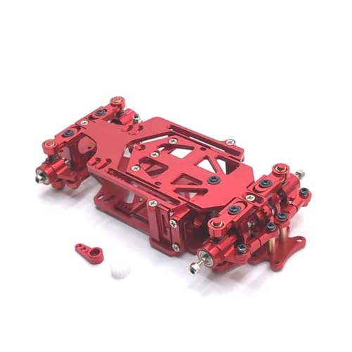 JYYTERD RC-Zubehör Für 1/28 RC Autoteile Metall Upgrade Heckantrieb Racing Drift Mosquito Autorahmen(Red) von JYYTERD