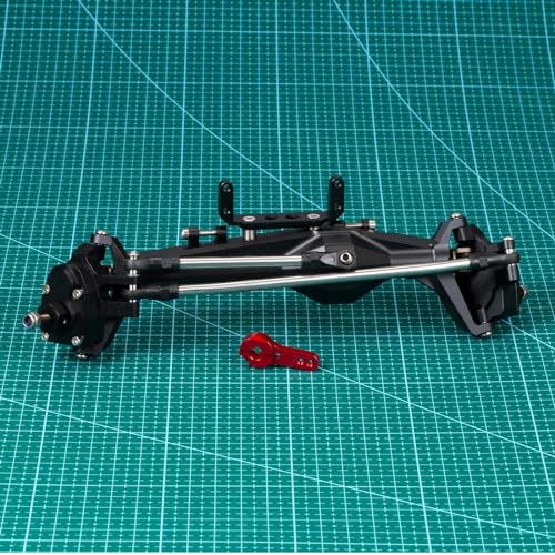 JYYTERD RC-Zubehör Für Axial Für Capra 1,9 Für UTB AXI03004 Für Buggy 4WS 1/10 RC Vorne Hinterachse Set Upgrade Teile Aluminium F9 Portal Achse Upgrades Teile(Black,Front Axle) von JYYTERD