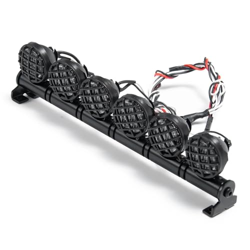 JYYTERD RC-Zubehör Für Axial Für SCX10 90046 D90 Für TRX4 1/10 RC Crawler Auto Upgrade Teile RC Auto Dach Licht Bar 138mm 6 Lampe Perlen Helle Lampe Modifizierte Teile von JYYTERD