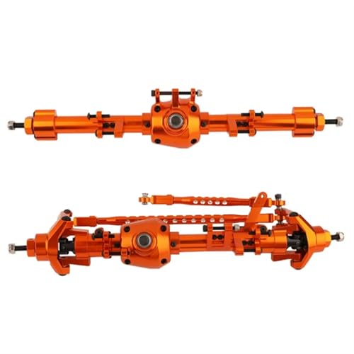 JYYTERD RC-Zubehör Für Axial SCX6 1/6 RC Crawler Auto Upgrade Teile Ersatz Zubehör 2Pcs Metall Vorder- Und Hinterachse Set Modifizierte Teile(Orange) von JYYTERD