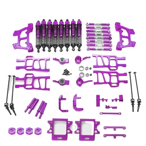 JYYTERD RC-Zubehör Für HSP 94111 94111 94108 94110 1:10 RC Crawler Auto 1Set Upgrade Teile Schwinge Stoßdämpfer Lenkung Gruppe Modifizierte Teile(Purple) von JYYTERD