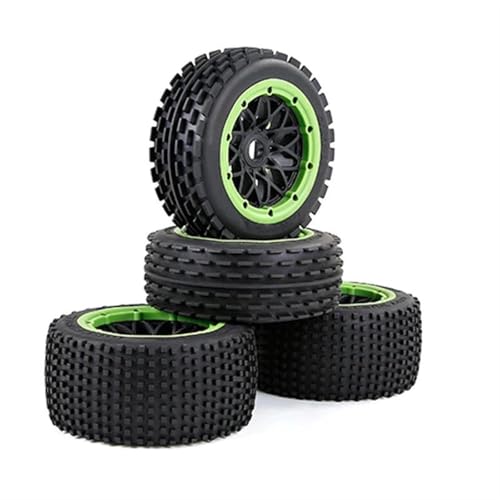 JYYTERD RC-Zubehör Für Hpi Für Rofun Für Rovan Für KM Für Baja 5b 1/5 Rc Upgrade-Teile Offroad-Reifen Vorne Und Hinten Verdickter Radsatz Modifizierte Teile(Green) von JYYTERD