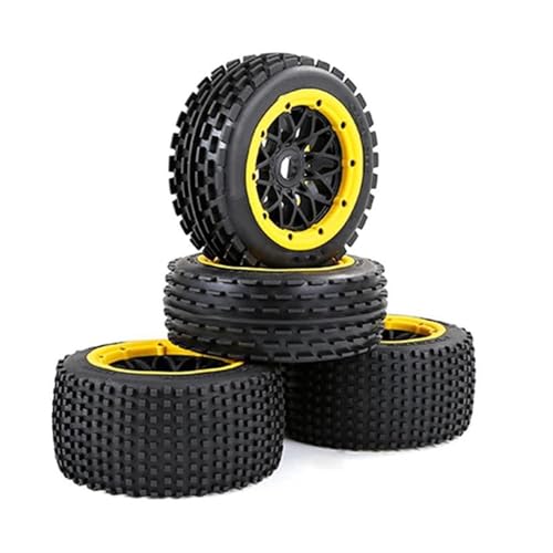 JYYTERD RC-Zubehör Für Hpi Für Rofun Für Rovan Für KM Für Baja 5b 1/5 Rc Upgrade-Teile Offroad-Reifen Vorne Und Hinten Verdickter Radsatz Modifizierte Teile(Yellow) von JYYTERD