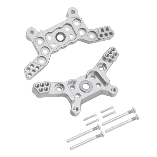 JYYTERD RC-Zubehör Für MJX Für Hyper Für Go 14209 14210 2 Stücke RC Teile Metall Vorne Hinten Stoßdämpfer Halterung Montieren Fernbedienung Auto Aluminium Modifizierte Teile(Silver) von JYYTERD