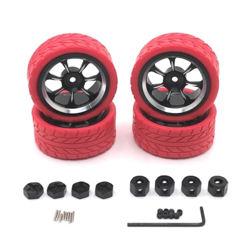 JYYTERD RC-Zubehör Für MN Für Modell 1/12 D90 D91 D96 MN98 MN99S Metall Hub Reifen RC Auto Upgrades Teile Modifikation Zubehör(Red) von JYYTERD