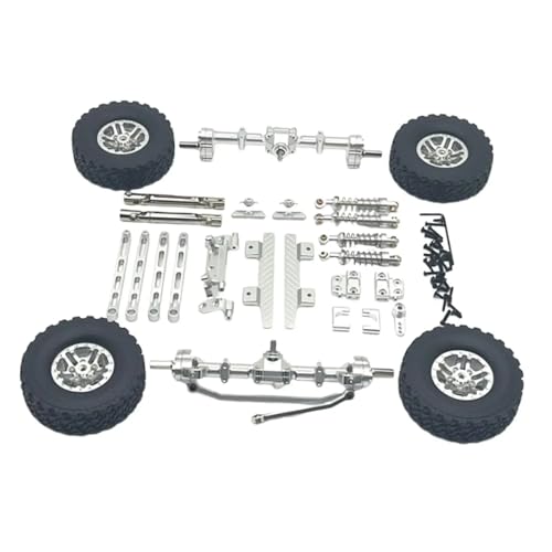 JYYTERD RC-Zubehör Für MN82 LC79 1/12 Vorder- Und Hinterachsensatz, Upgrade-Teile, Servoarm, Pleuel, Reifenklemme, Räder, Pedal, Modifikationszubehör(White) von JYYTERD